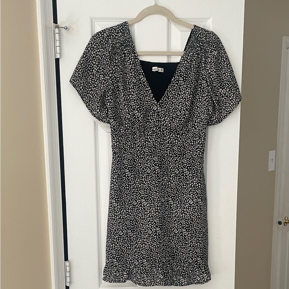 Elegant Black and White Floral Dress